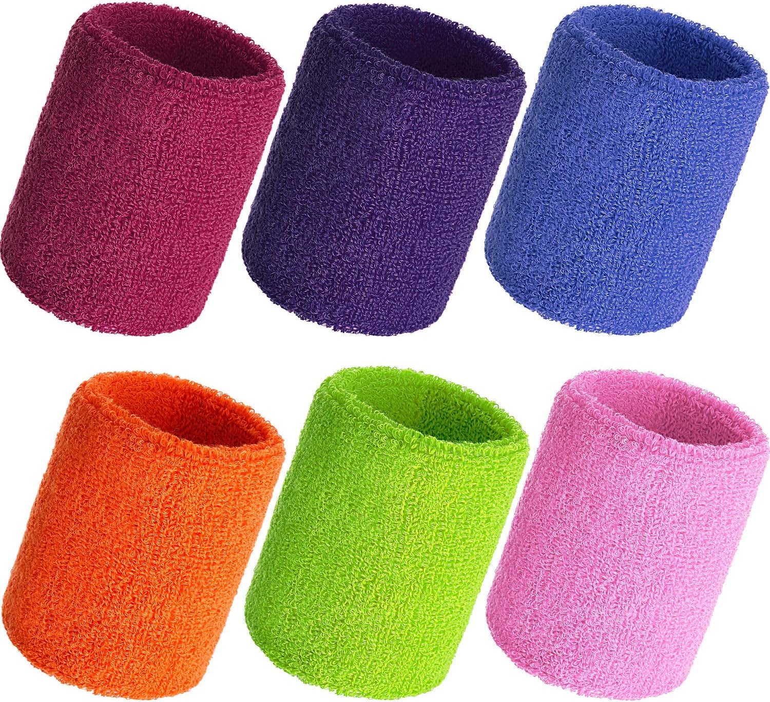 12 Pack Sweatbands Sports Wristband Cotton Sweat Band for Men and Women, Good for Tennis, Basketball, Running, Gym, Working Out
