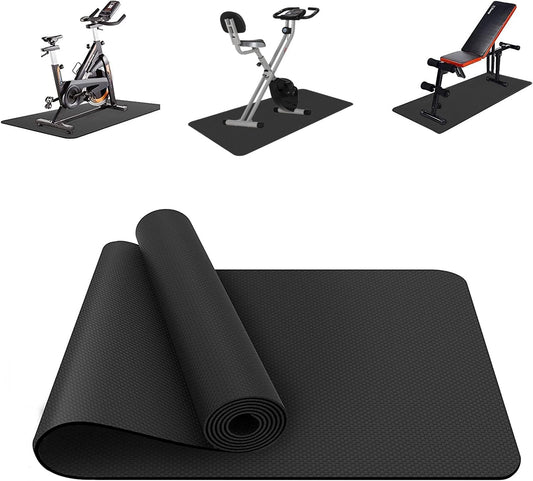 Treadmill Mat, Exercise Equipment Mat Heavy-Duty Protective Floor Mat for under Stationary Bike, Spin Bike, Fitness Equipment, 120Cm X 60Cm,Black