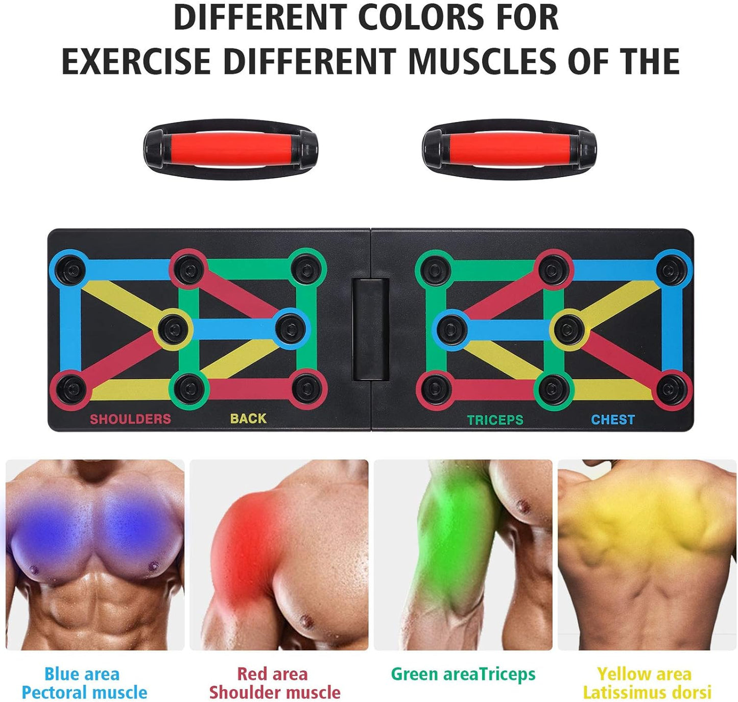 12 In1 Push up Board System,Foldable Portable Push-Up Rack Board,Multifunctional Color Coded Fitness Pushup Stands,For Indoor, Gymnasium, Outdoor Muscle Training Fitness Exercise
