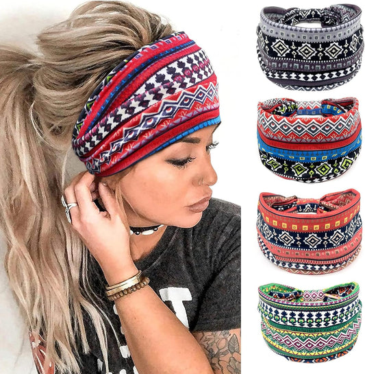 Wide Headbands, Soft Hair Bands Yoga Ladies Elastic Knotted Head Bands Adult Women, Hair Scarf Fashion Accessories